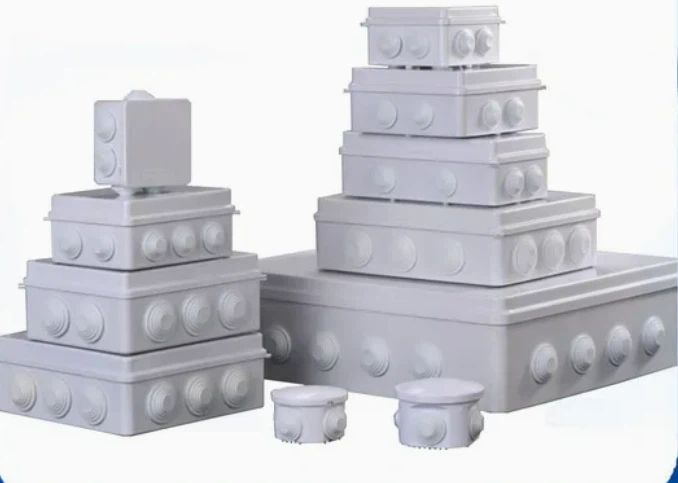 Outdoor 100x100x70mm IP65 Naterproof Naterproon Joction Hộp điện tử hộp điện với phích cắm cao su